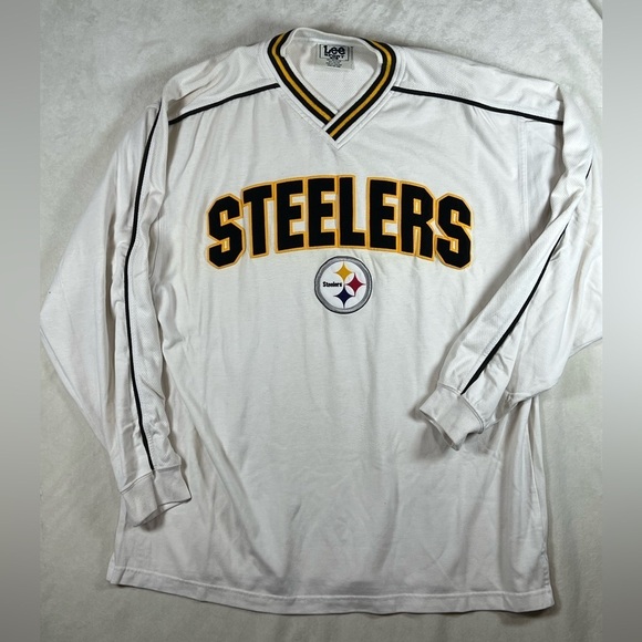 Vintage Pittsburg Steelers XL Y2K 90’s LEE V-Neck Embroidered Sweater - Picture 1 of 8